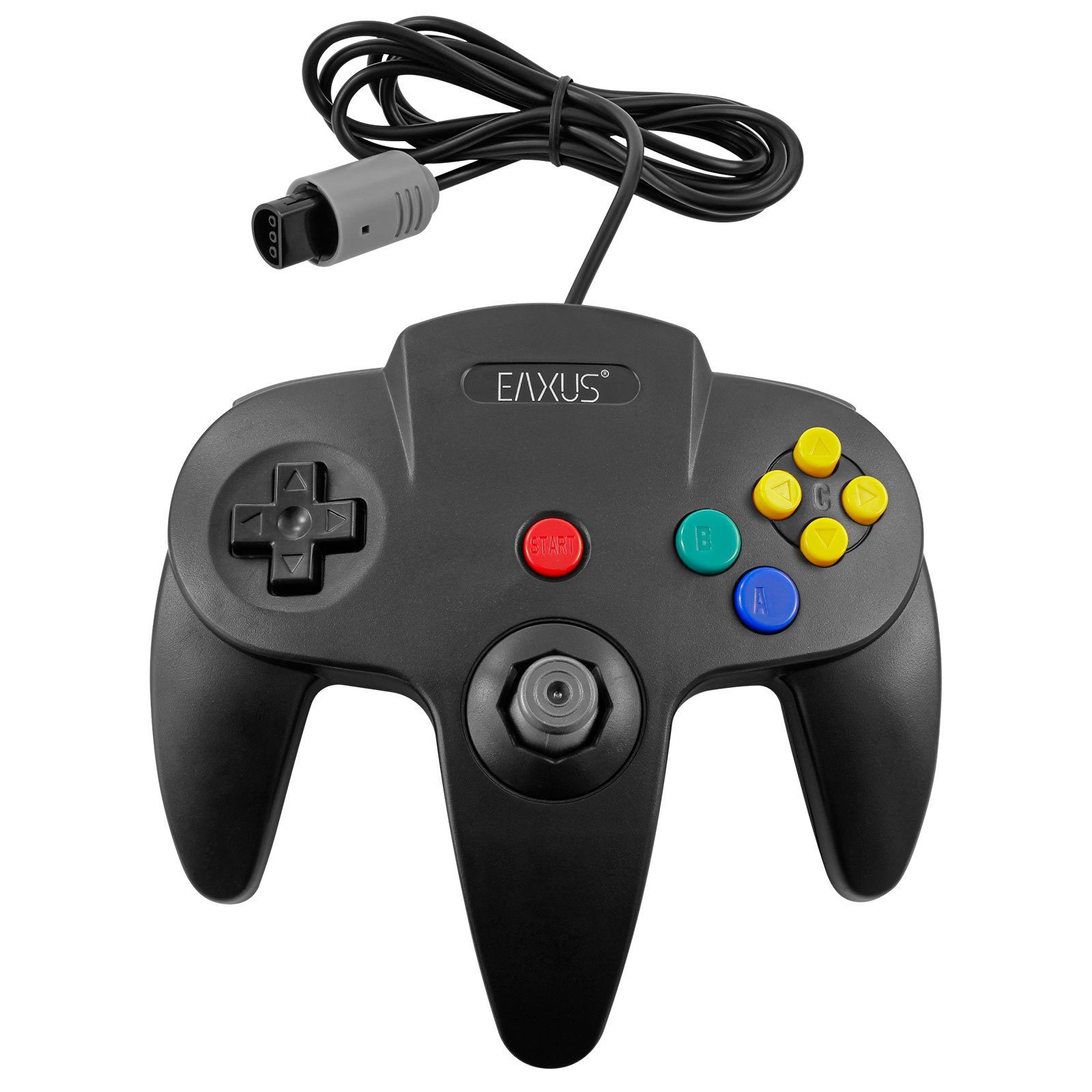EAXUS Gamepad für Nintendo 64 in Schwarz/Grau Controller (1 St., für N64)