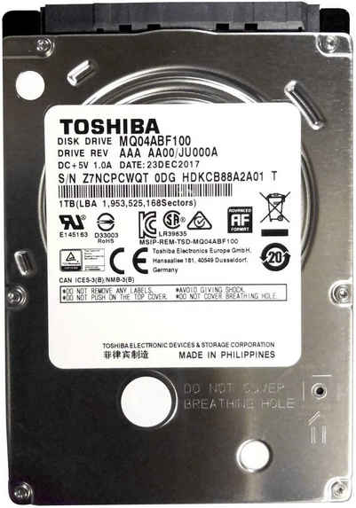 Toshiba MQ04ABF100 HDD-Notebook-Festplatte (1000) 2,5", Bulk verpackt
