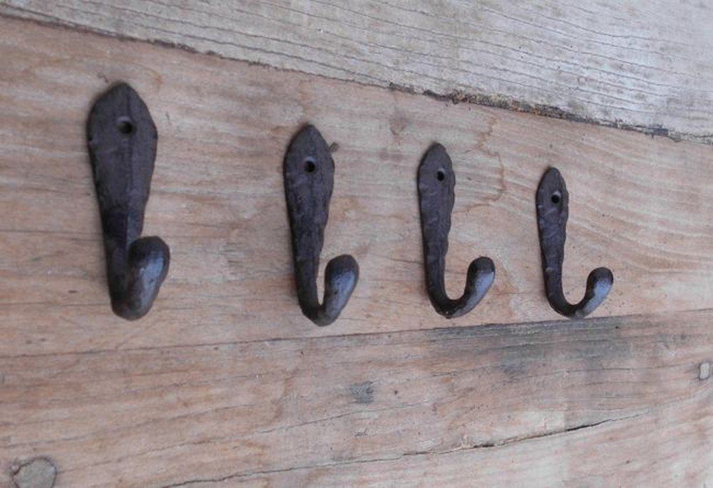 Deko-Impression Wandhaken Haken-Set 4 Stück Mehrzweckhaken Gusseisen Wandhaken Landhaus, (4-St)
