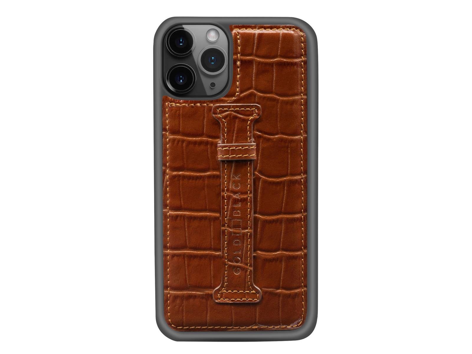 Handyhülle iPhone 11 Pro Lederhülle Mit Fingerschlaufe Croco 14,86 cm (5,85 Zoll)