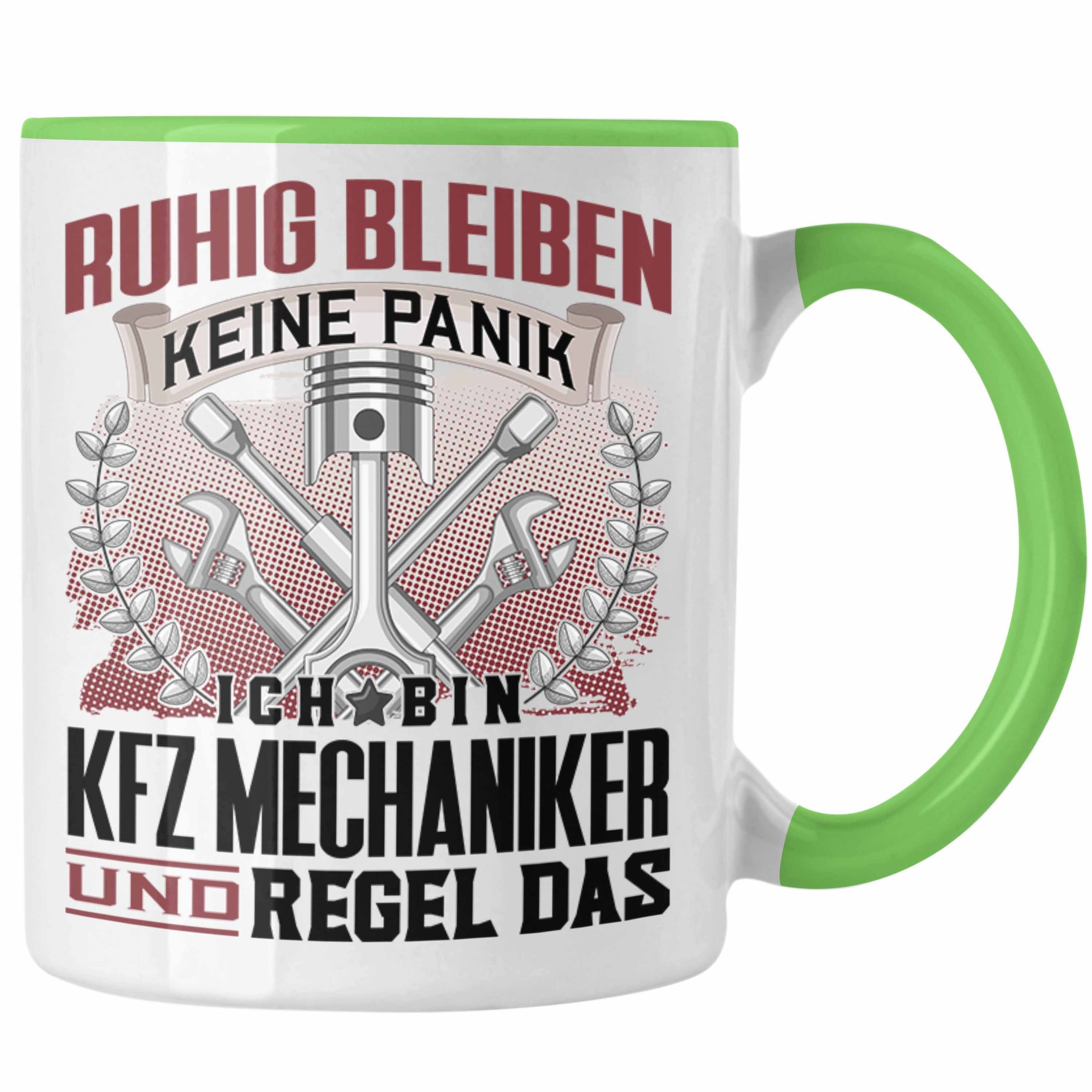 Trendation Tasse Trendation - KFZ Mechaniker Tasse Geschenk Lustiger Spruch Männer Ruhi Grün