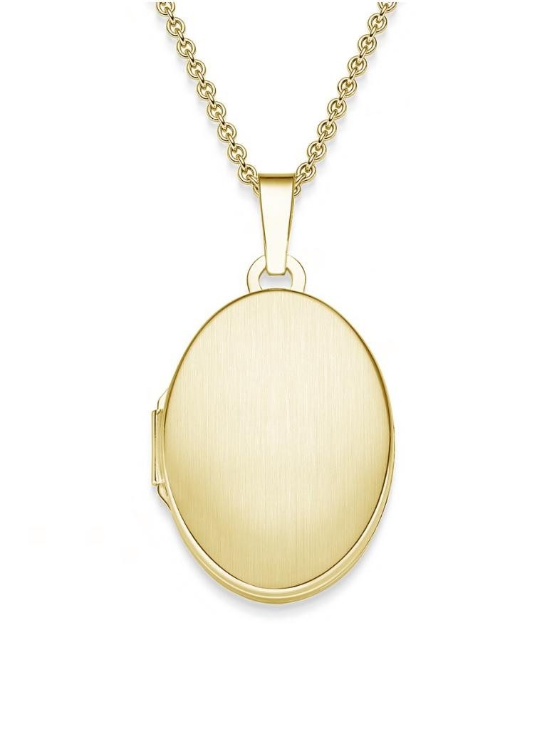 Amoonic Amulett Medaillon Oval zum Öffnen für Bilder Silber 925 Kette für Foto (inkl. Schmucketui), Anhänger aufklappbar befüllbar Foto Gold Rosegold vergoldet Geschenk