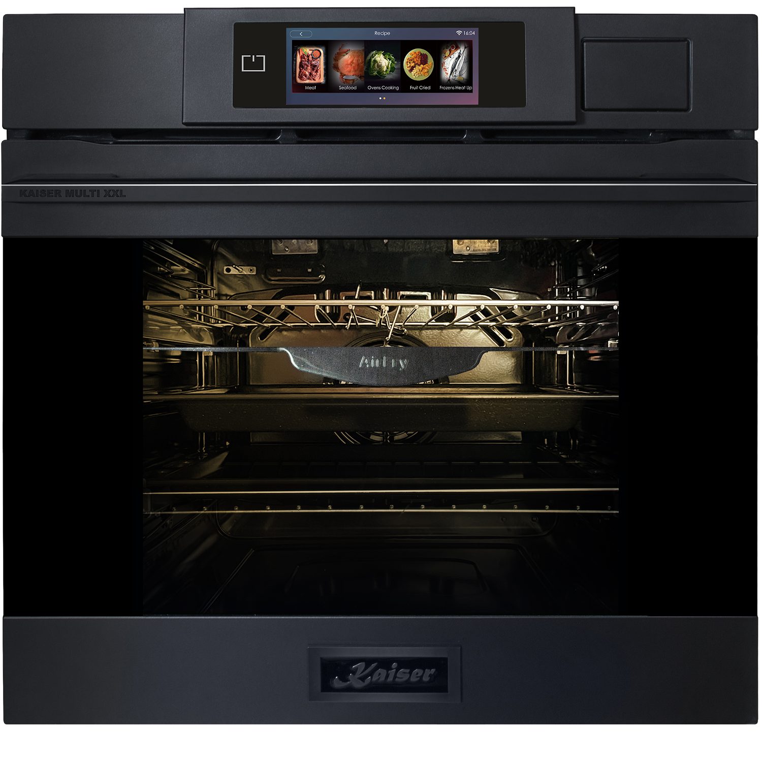 Kaiser Küchengeräte Backofen-Set Herd Set Autark Einbaubackofen XXL Multi 37,Multifunktions-Elektro-Dampfbackofen mit Dampfreinigung, 60 cm+Induktionskochfeld 60 cms • TFT Display 4 Induktions-Kochzonen (Booster) davon 2 FlexInduktions-Zonen+Dunstabzugshaube 60 cm, Schwarz Glas, 1250 m³/h, TouchControl EH 6341+KCT 6140 FI+AT 6410 F ECO, mit 1-fach-Teleskopauszug