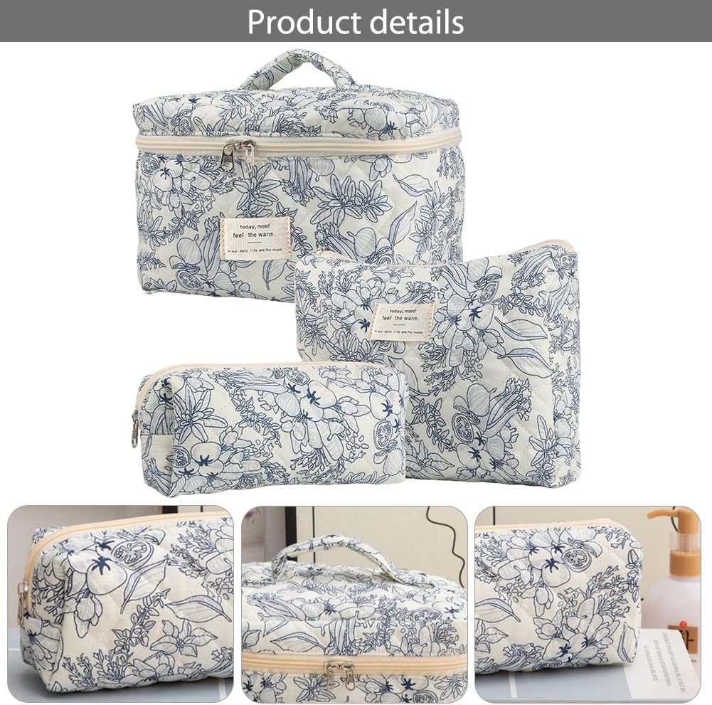 Bextsrack Kosmetiktasche 3er Set Kulturtasche – Wasserdichter Kulturbeutel für Damen, Groß, Hochwertig, geräumig, stylisch – ideal für unterwegs.