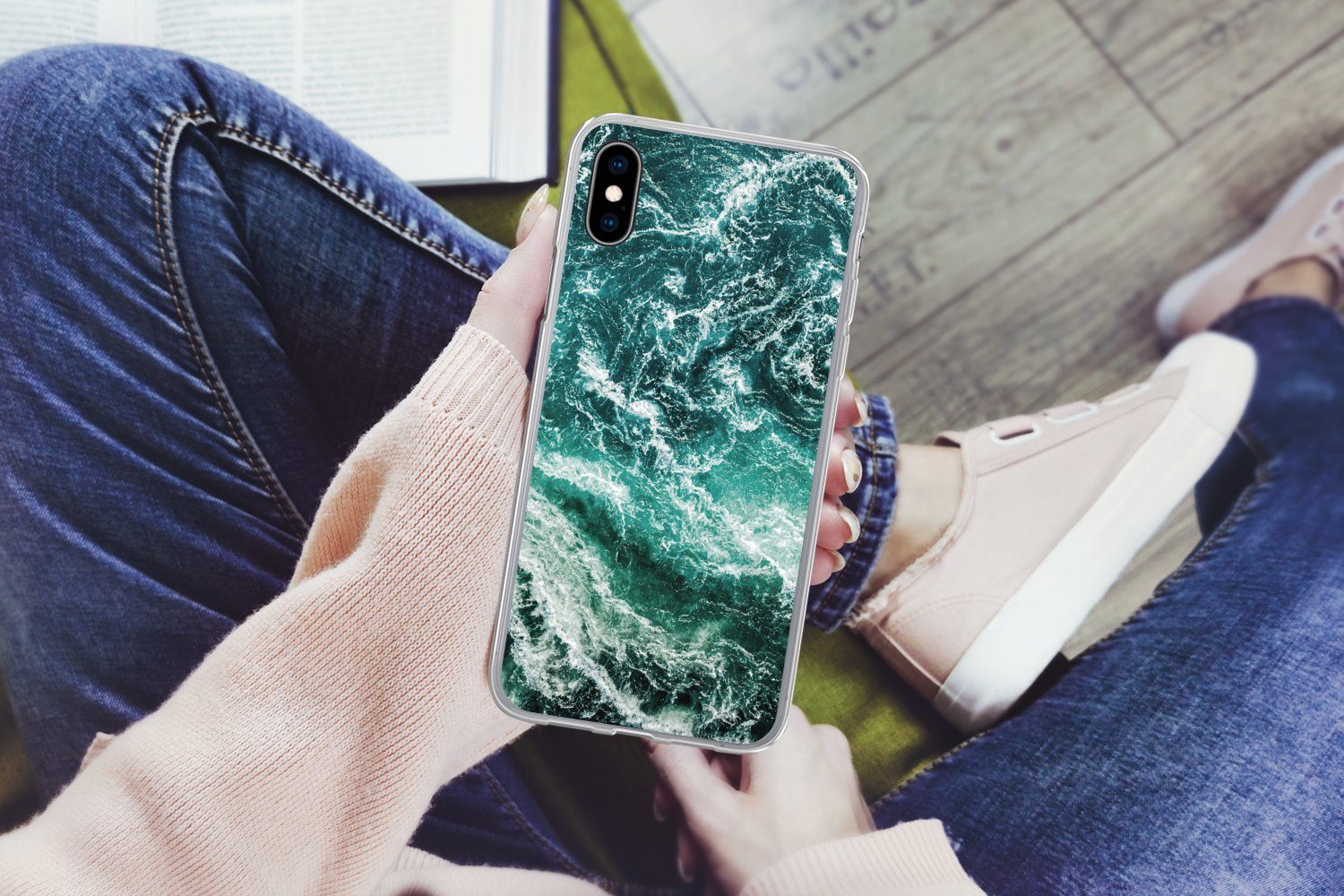 MuchoWow Handyhülle für Apple iPhone X Marmor - Gemustert - Natursteine, Smartphone-Bumper, Print, Handy Schutzhülle Dünn