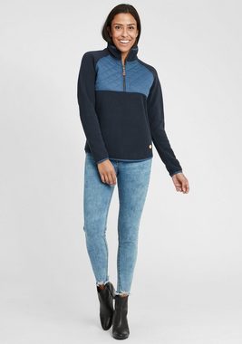 OXMO Sweatshirt OXMalita Fleece Troyer mit Stepp-Detail