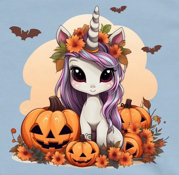 Shirtracer Sweatshirt Süßes Einhorn Halloween Unicorn Kürbis Halloween Kostüme für Kinder