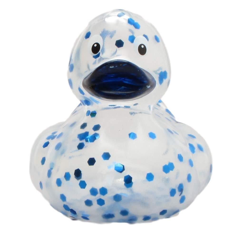 Glitzer Duckshop Badespielzeug - Badeente Quietscheente blau
