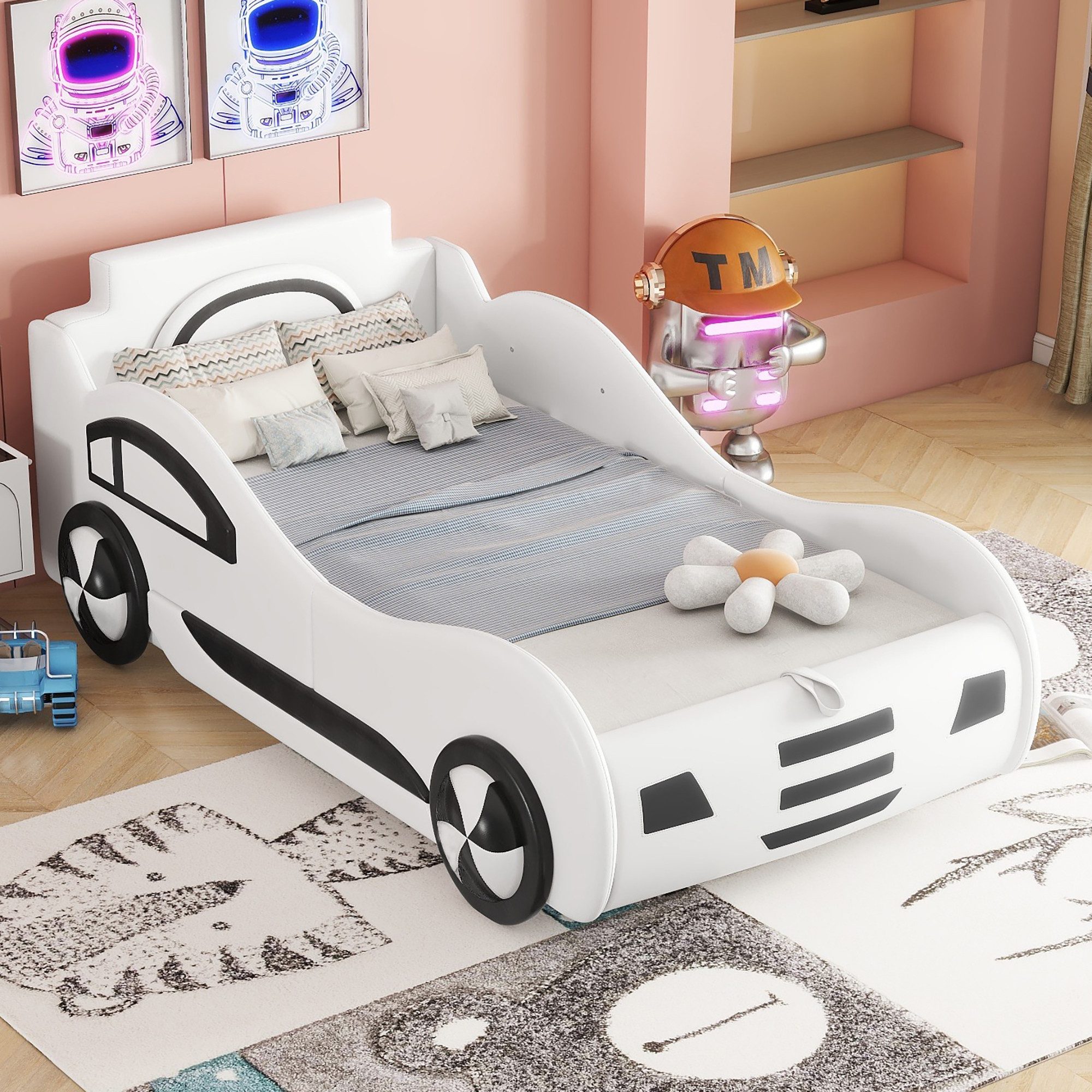 Fanttik Rennwagenbett Kinder Autobett mit Stauraum günstig online kaufen