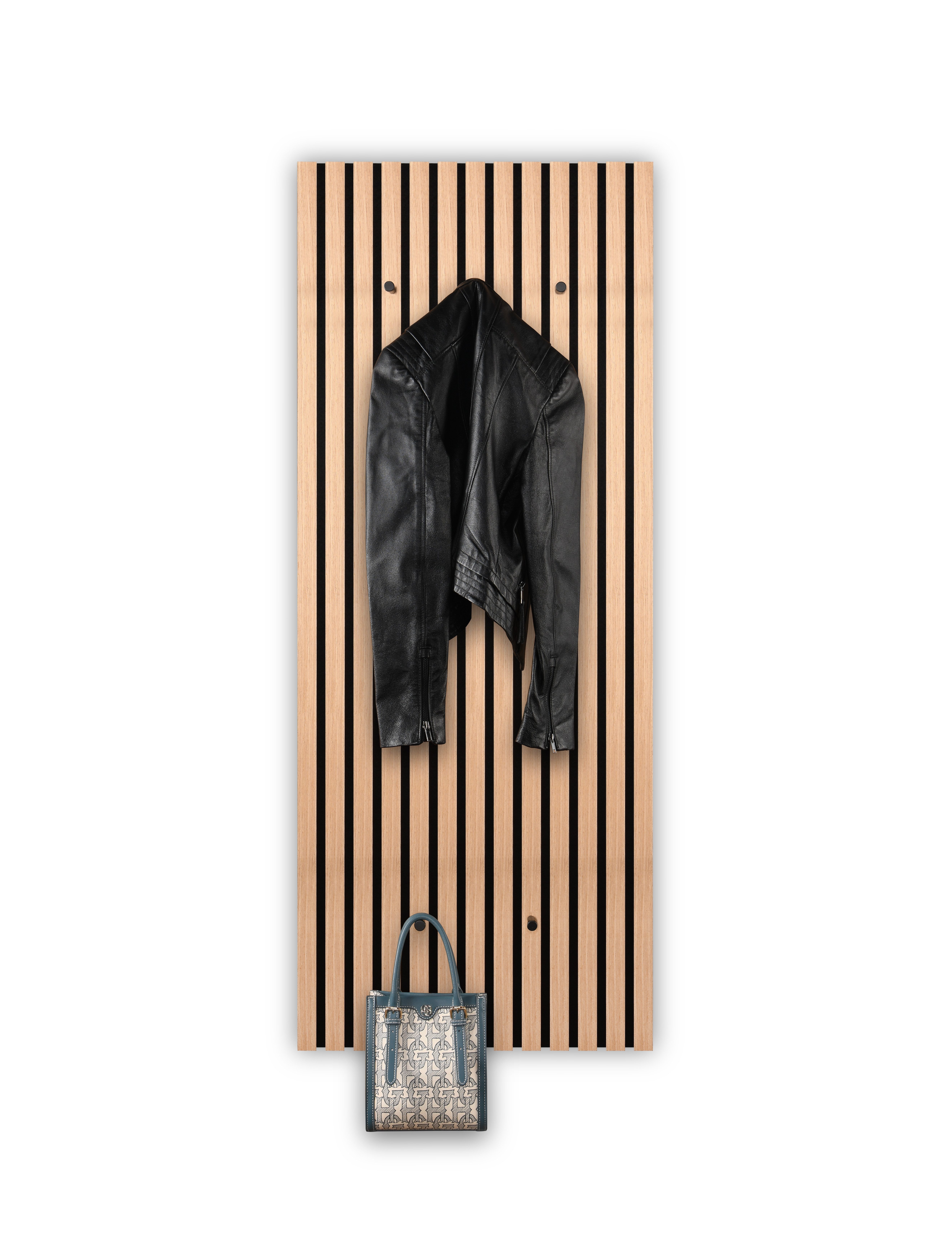 furnling Wandgarderobe Gwenla (1 St), Garderobe in Akustikpaneel-Optik in Artisan Eiche mit 5 Haken