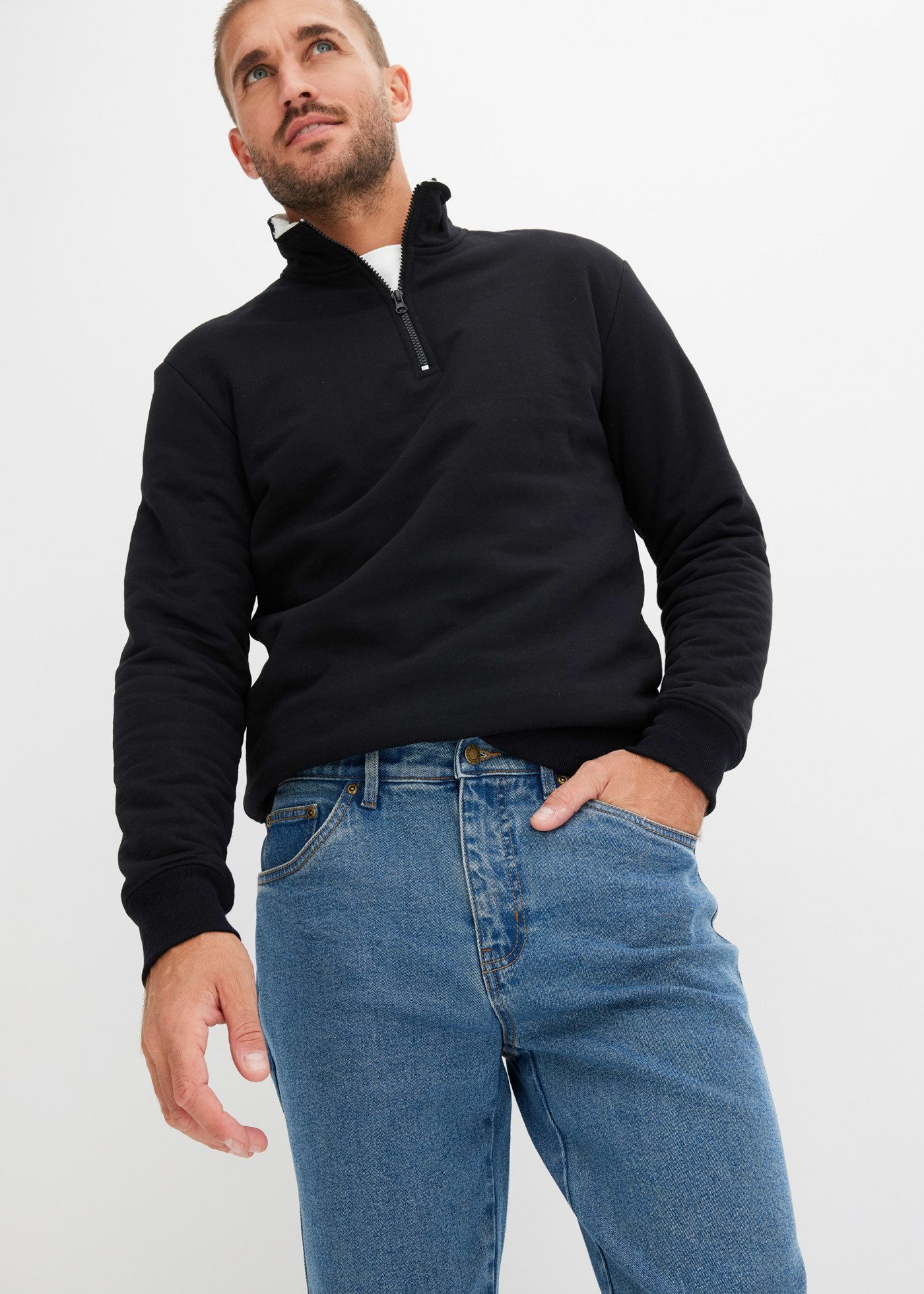 bonprix Gerade Jeans klassische Passform, aus Baumwolle mit Elasthan