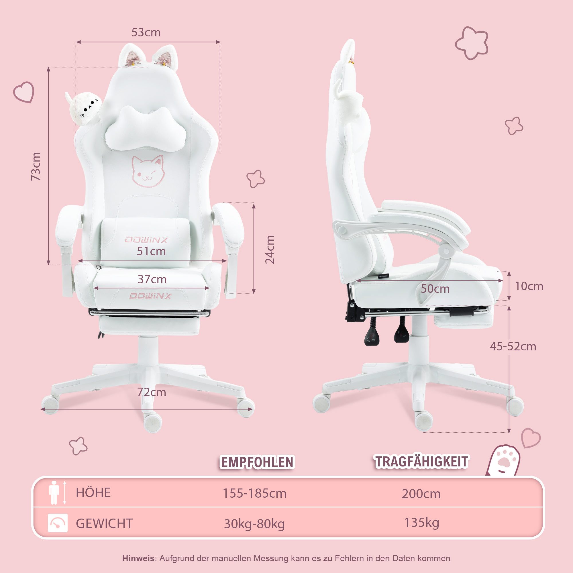 Dowinx Gaming-Stuhl Ergonomischer Computerstuhl mit Hoher Rückenlehne, Lend günstig online kaufen