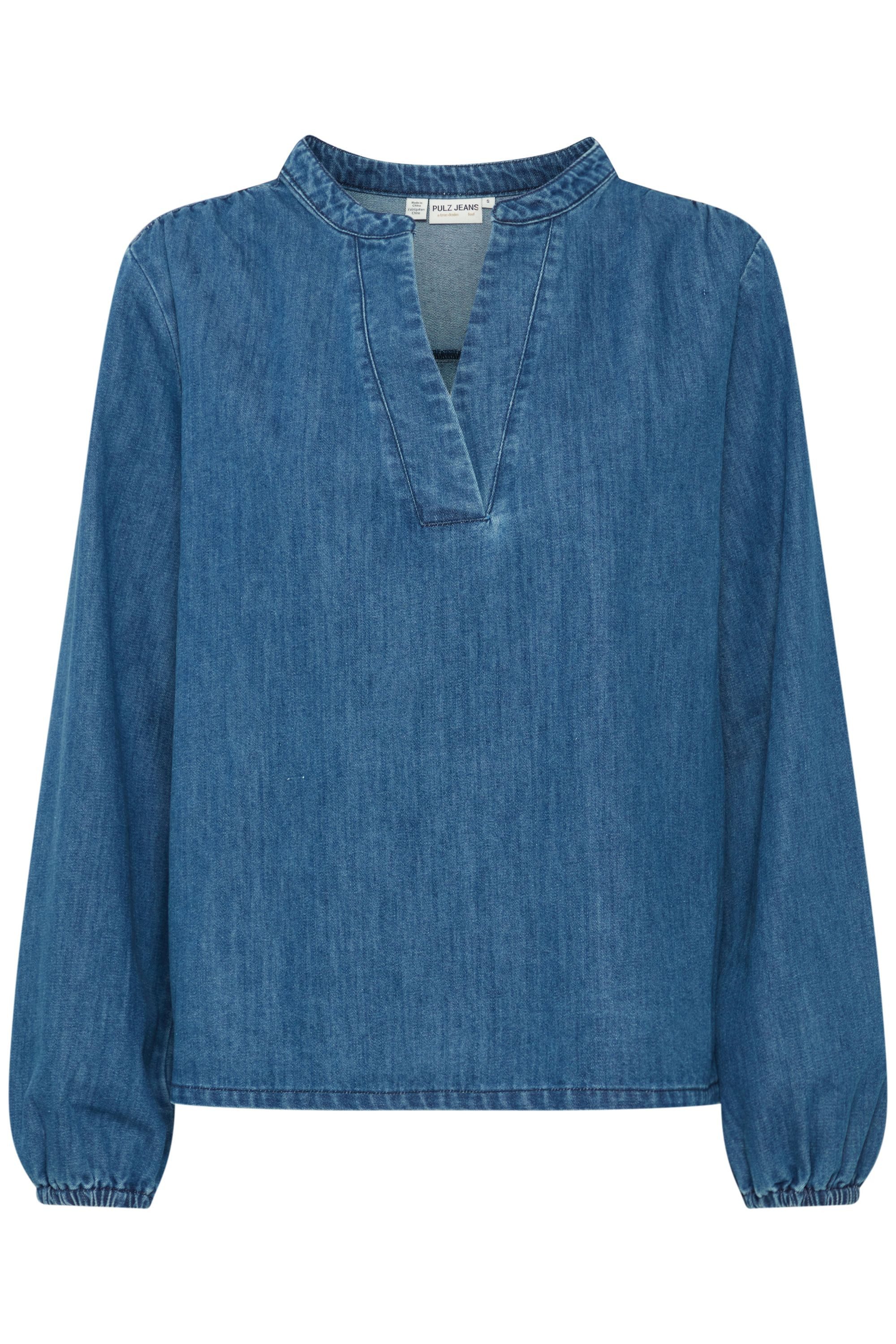 Pulz Jeans Langarmbluse PZMALIA V-Neck Blouse günstig online kaufen