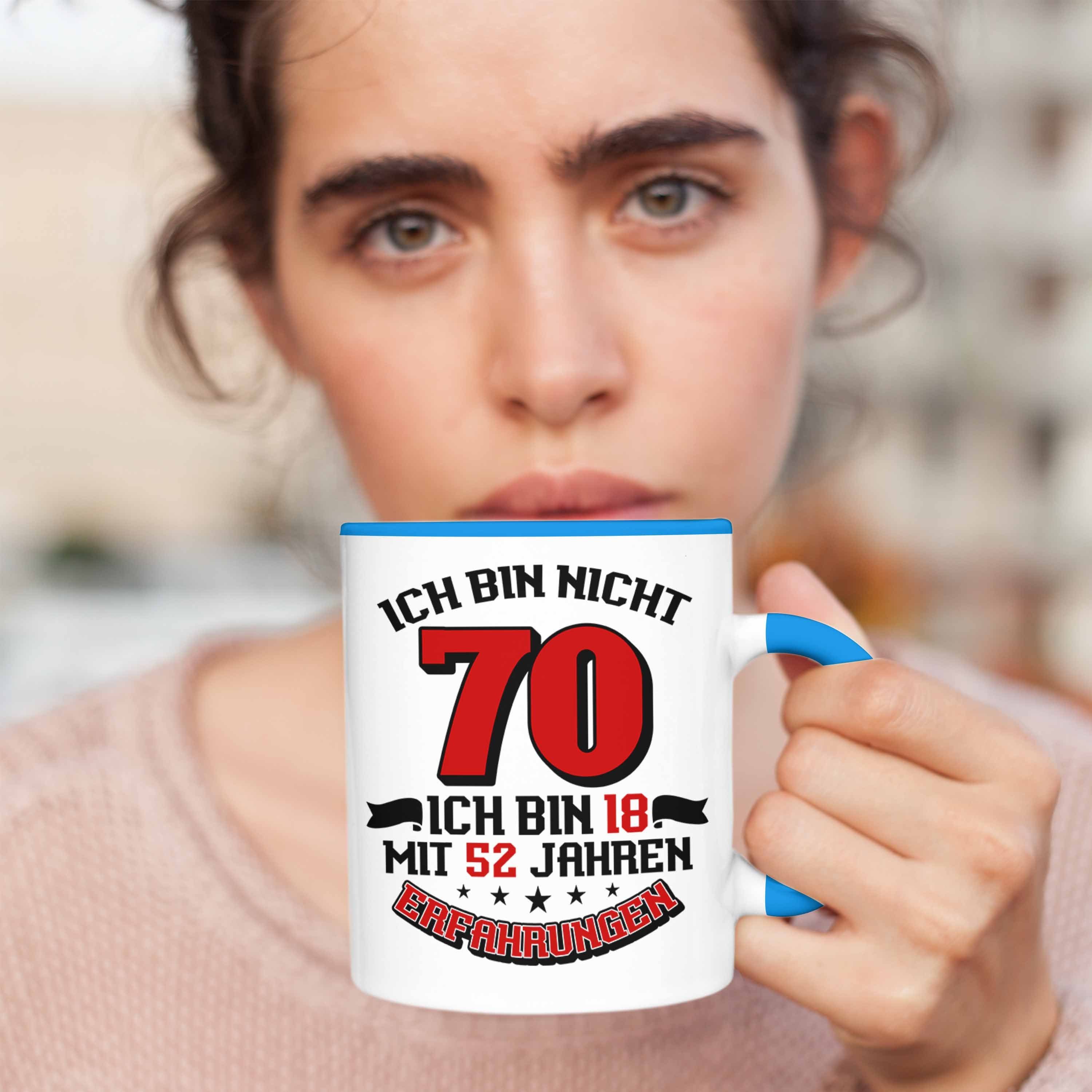 Männer 70 Tasse Geschenkidee Spruch 70. Geburtstag 18 Blau Frauen Trendation für Tasse Jahre