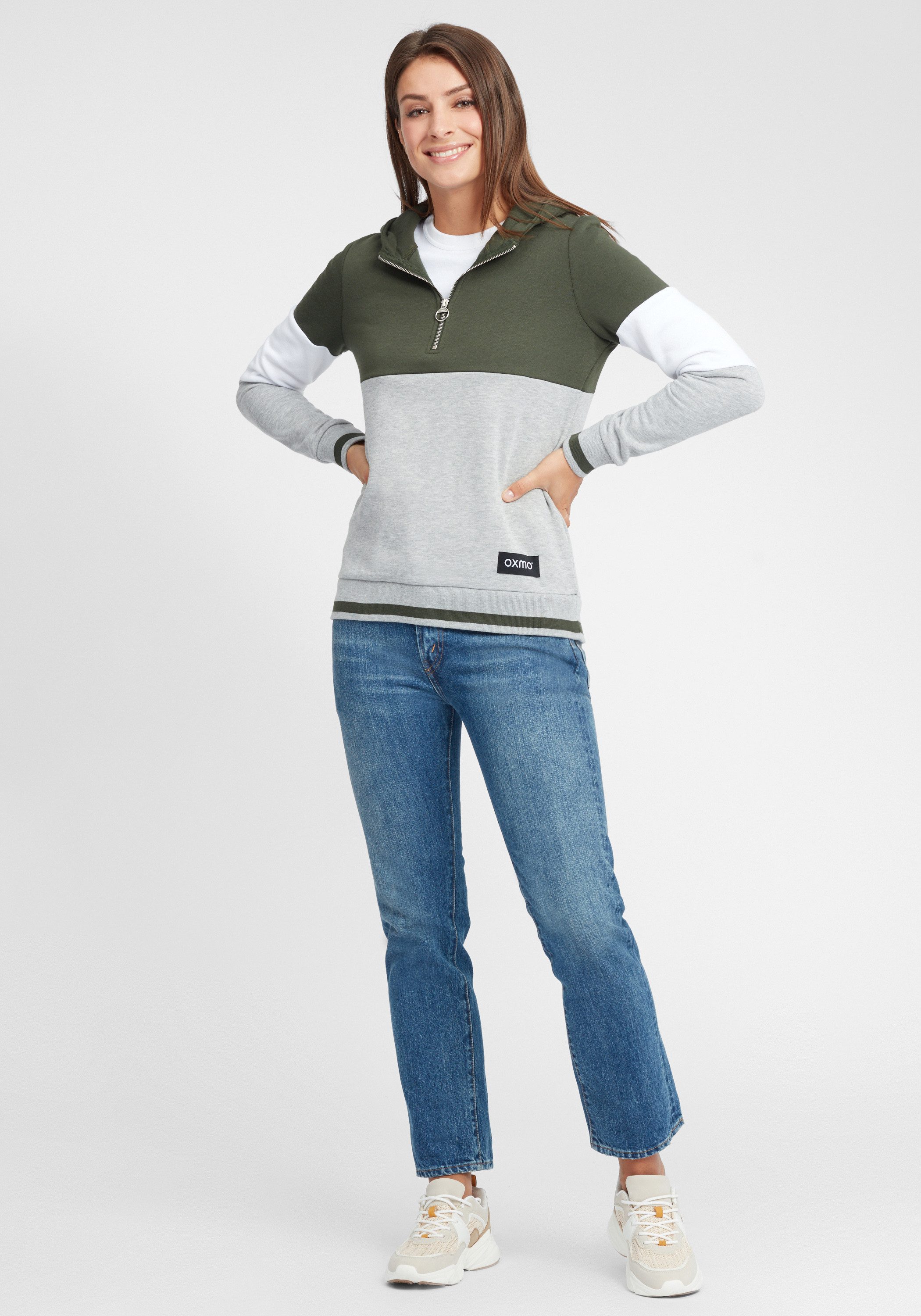 OXMO Hoodie OXOmara Kapuzenpullover mit Reißverschluss günstig online kaufen