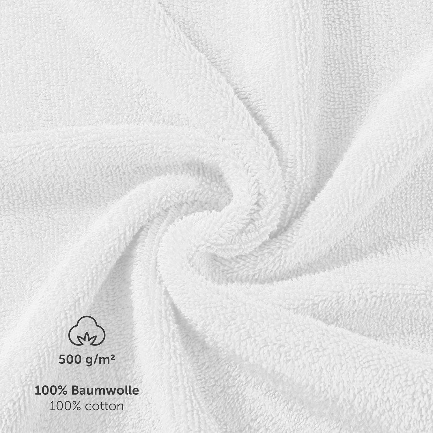 100% 50x100cm Baumwolle 2er Set saugstark, Frottee weich (2-St), Handtücher Blumtal Premium - Set Handtücher Aufhängschlaufen, Handtücher mit Frottier Weiß und