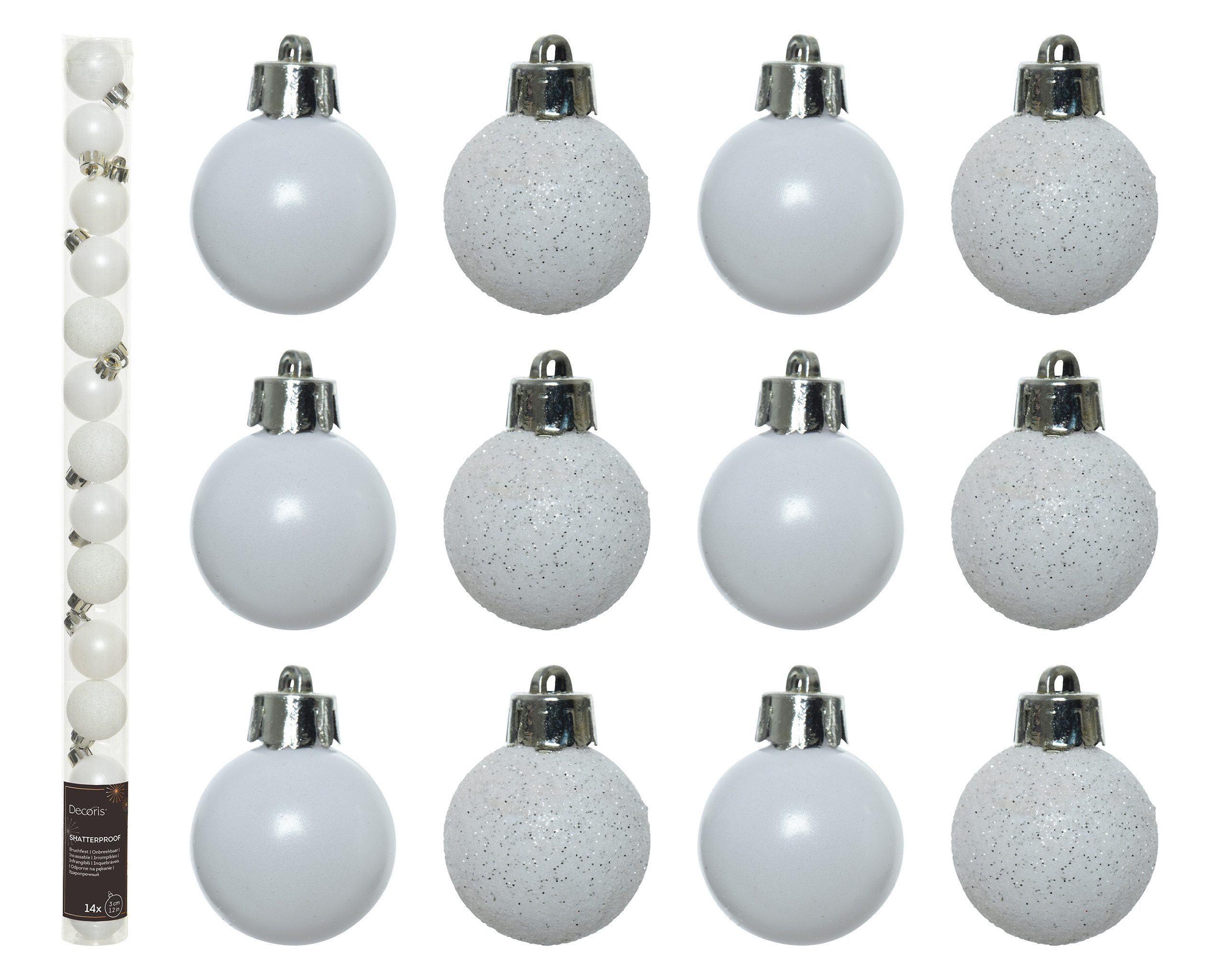 Kaemingk Weihnachtsbaumkugel, Weihnachtskugeln Kunststoff 3cm 14er Set - Winterweiß. € 6,19, (€ 0,44 pro 1 Stk).