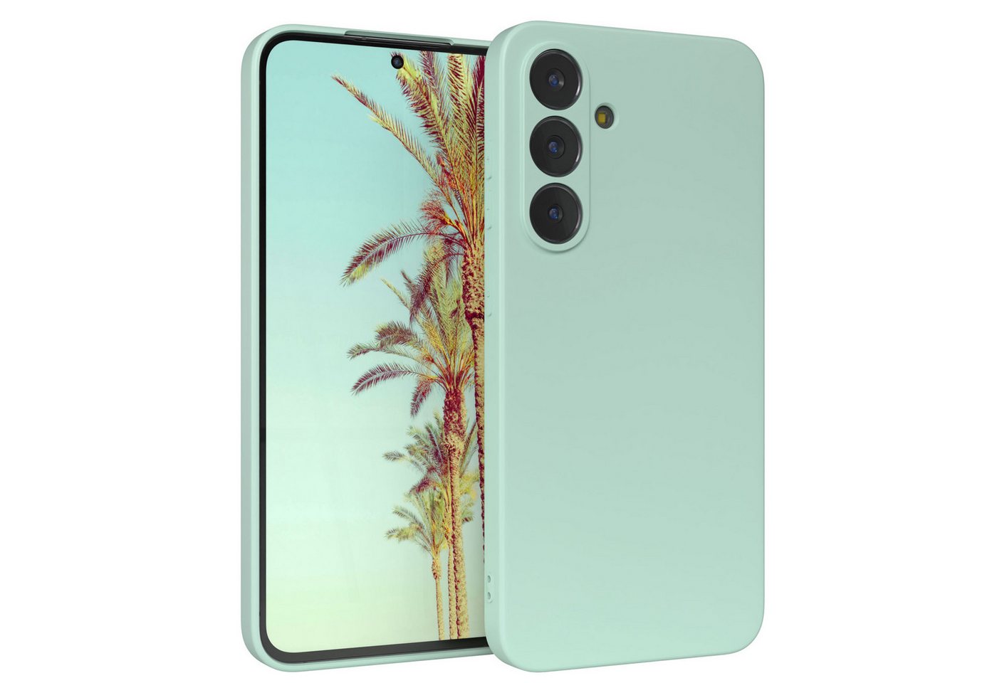 EAZY CASE Handyhülle für Samsung Galaxy S25 FE Hülle Silikon 6,7 Zoll, Hülle Silikon kratzfest Smart Slimcover Bumper Case Etui Mint Grün