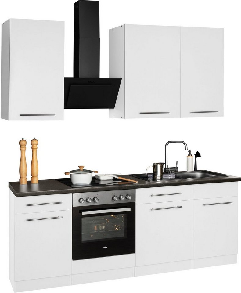 wiho Küchen Küchenzeile Unna, mit E-Geräten, Breite 220 cm, In mehreren  Farben erhältlich