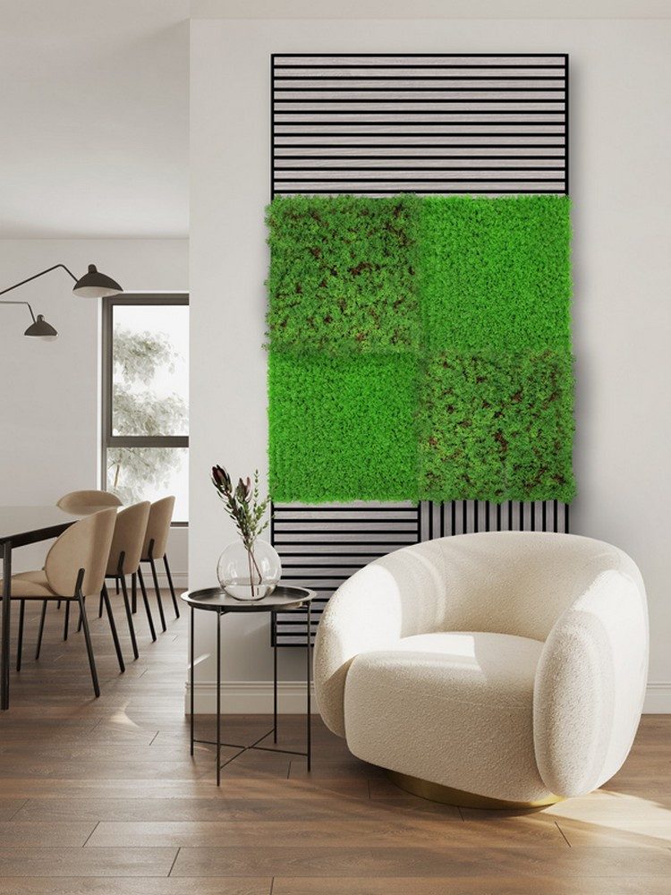 JANGAL 3D Wandpaneel Modular Wall Akustikpaneel, Die Holz- und Steinoberflächen sind aus Echtholz- und Echtsteinfurnier