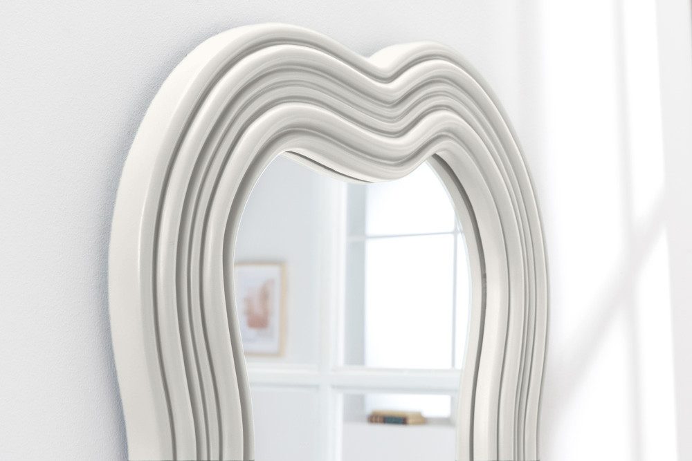 riess-ambiente Wandspiegel ALICE II 100cm weiß - Kunststoff, Ganzkörper, asymmetrisch, abstrakt (Einzelartikel, 1-St), Spiegel mit 3D-Design - ideal für Flur, Ankleide, Garderobe & Eingang