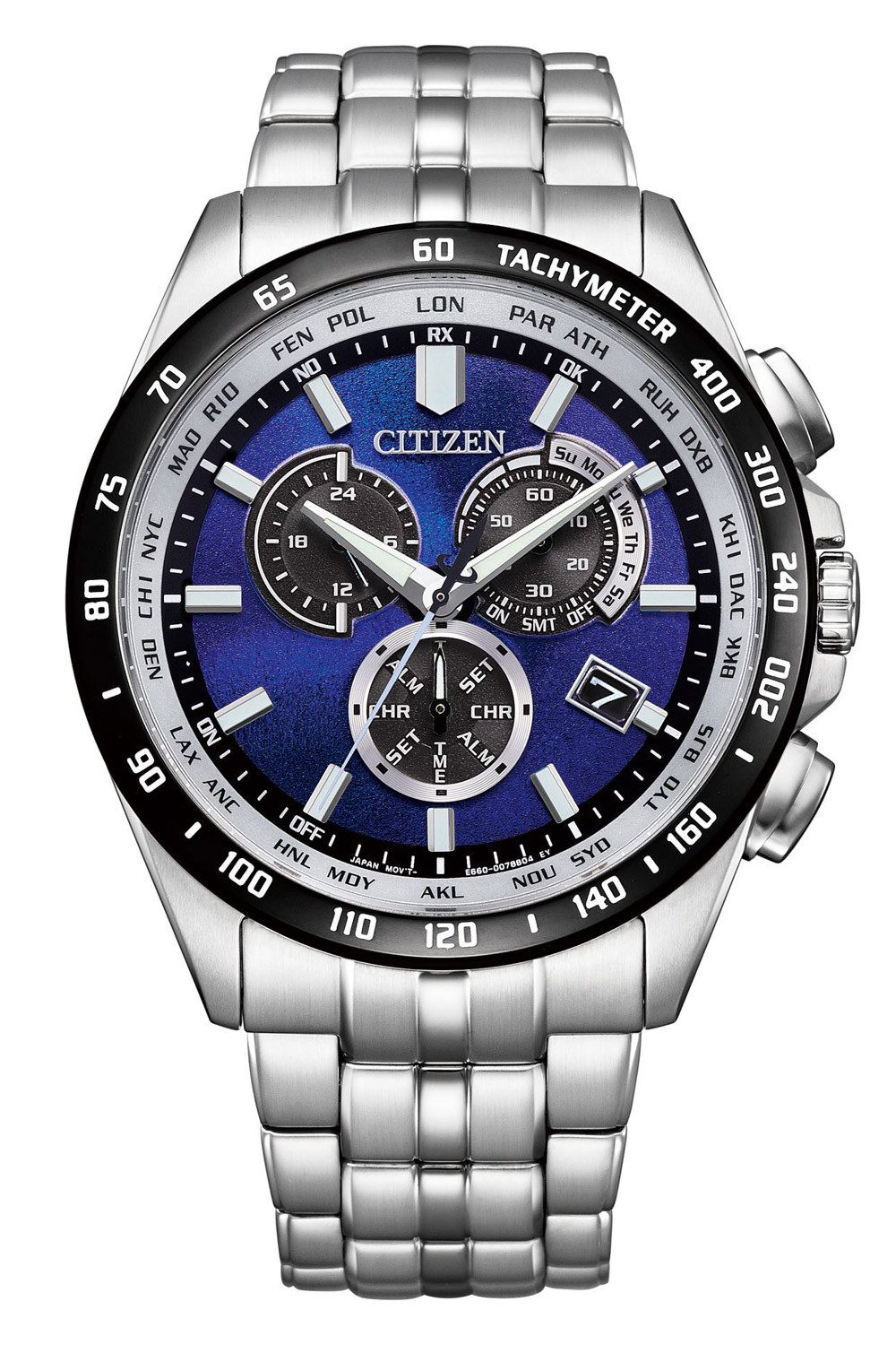 Citizen Solaruhr Eco-Drive Herrenuhr Stahl/Blau