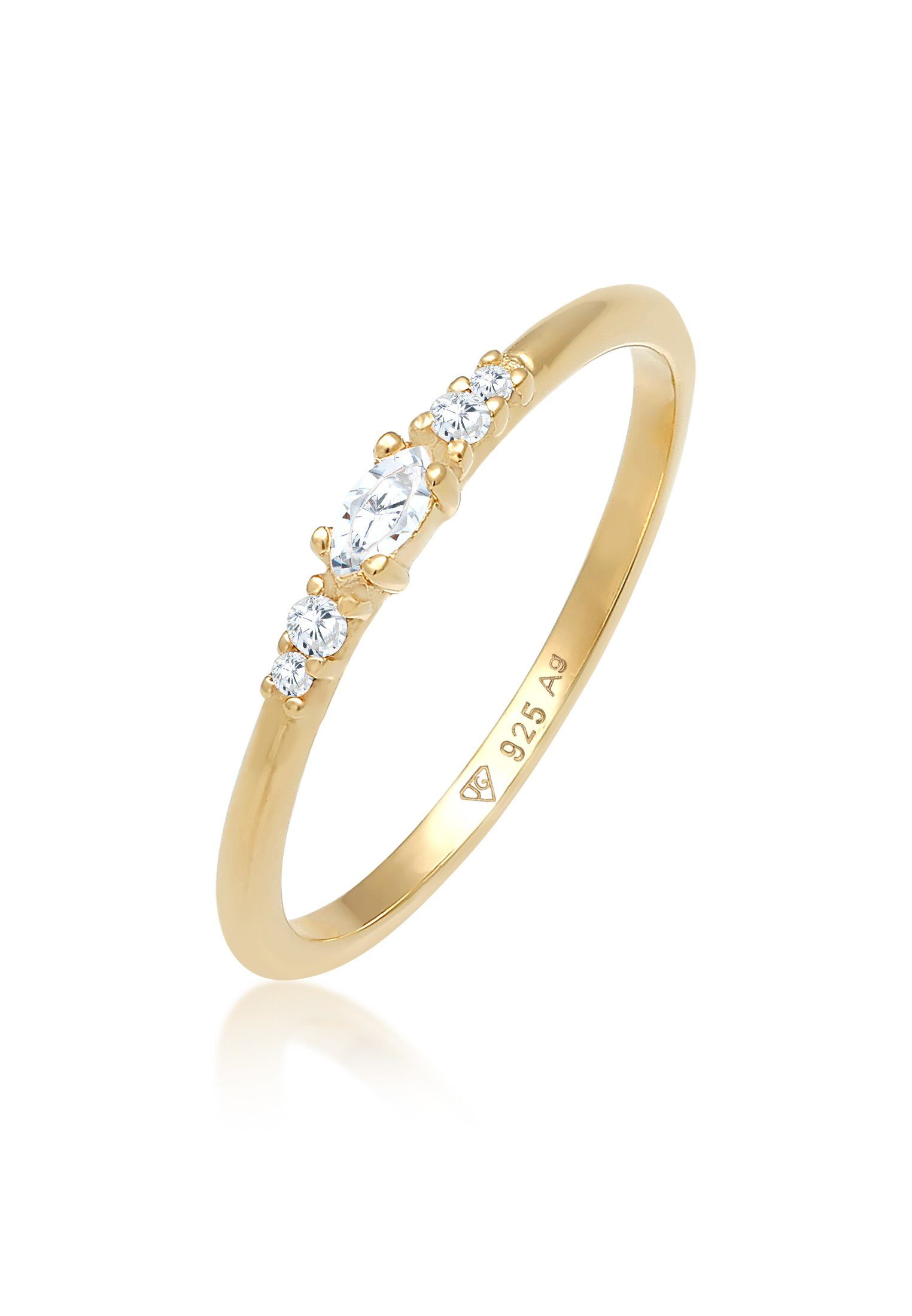 Elli Verlobungsring Zirkonia Marquise Elegant Verlobung 925 Silber Gold