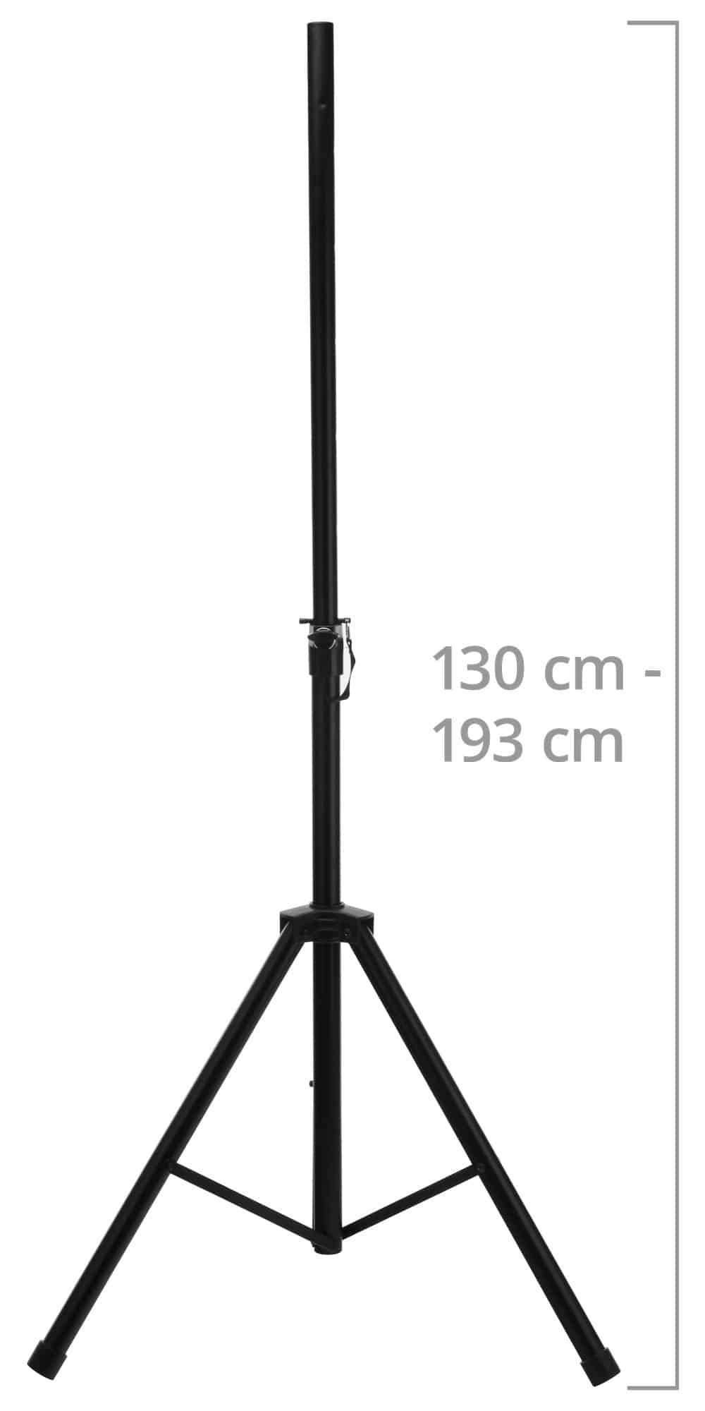 McGrey Lautsprecherständer Boxenstativ Stahl - stabile, extra breite Dreibein-Konstruktion, (bis 0 Zoll, SPS-1, 1-tlg., ausziehbar von ca. 130 - 193 cm)