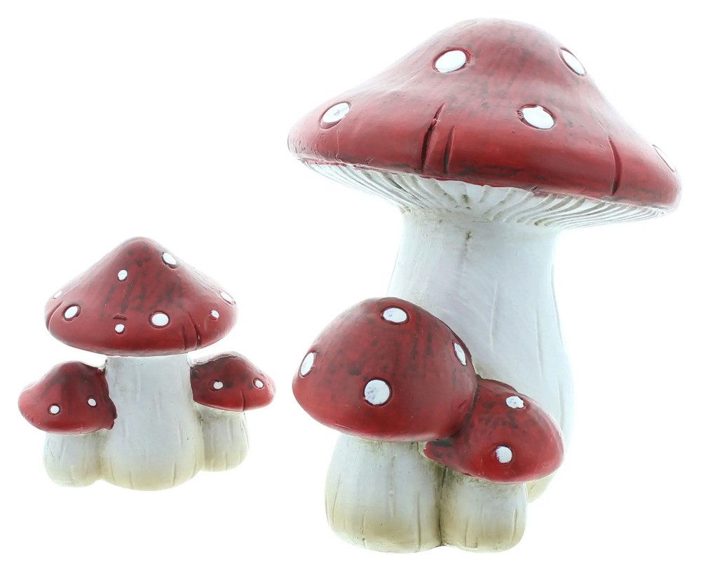 Dekofigur Fliegenpilz Pilz Pilze Deko Figur Herbst Tisch 2er-Set