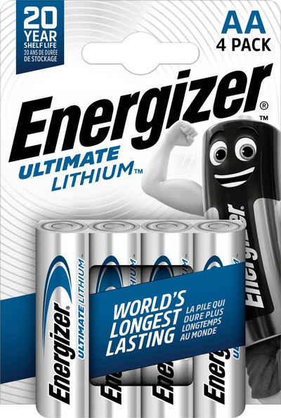 Energizer »4 Stück Ultimate Lithium Mignon (AA)« Batterie, (4 St)