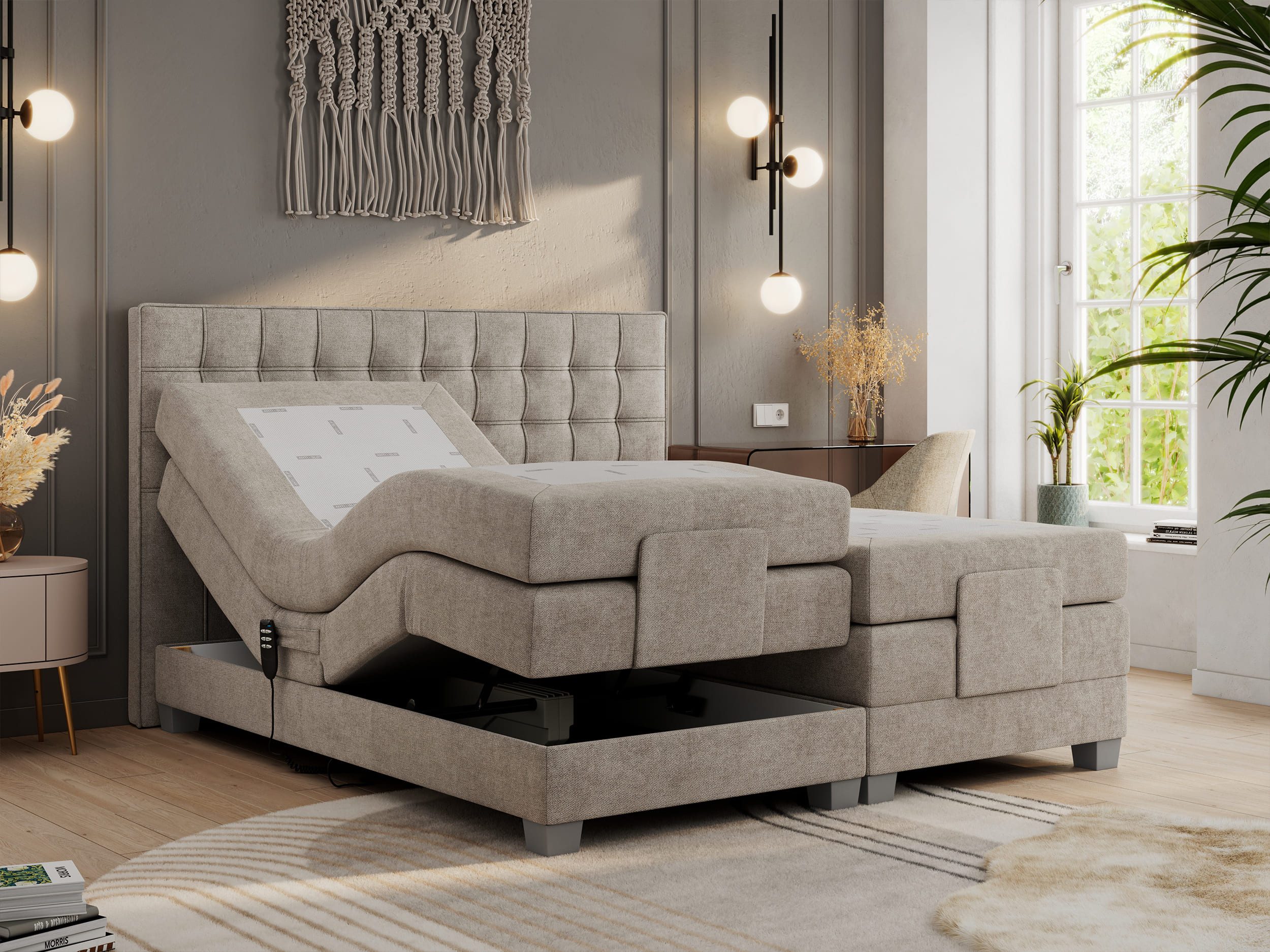 MKS MÖBEL Boxspringbett ELECTRO (Set, Packung, Multipocket-Matratzen, T30-S günstig online kaufen