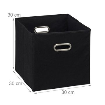 relaxdays Aufbewahrungskorb 4 x Aufbewahrungsbox Stoff schwarz
