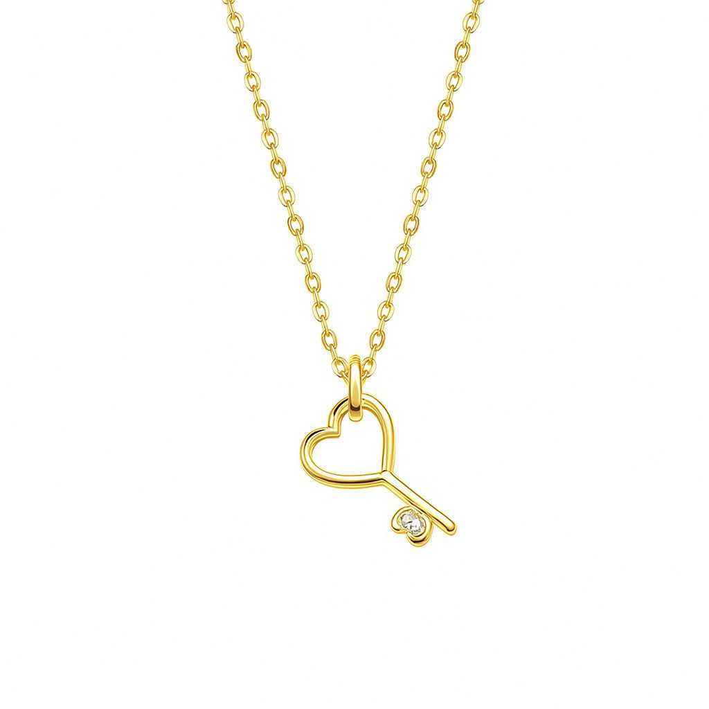 Kette mit Anhänger Kette mit kleinem Herz Schlüssel Anhänger