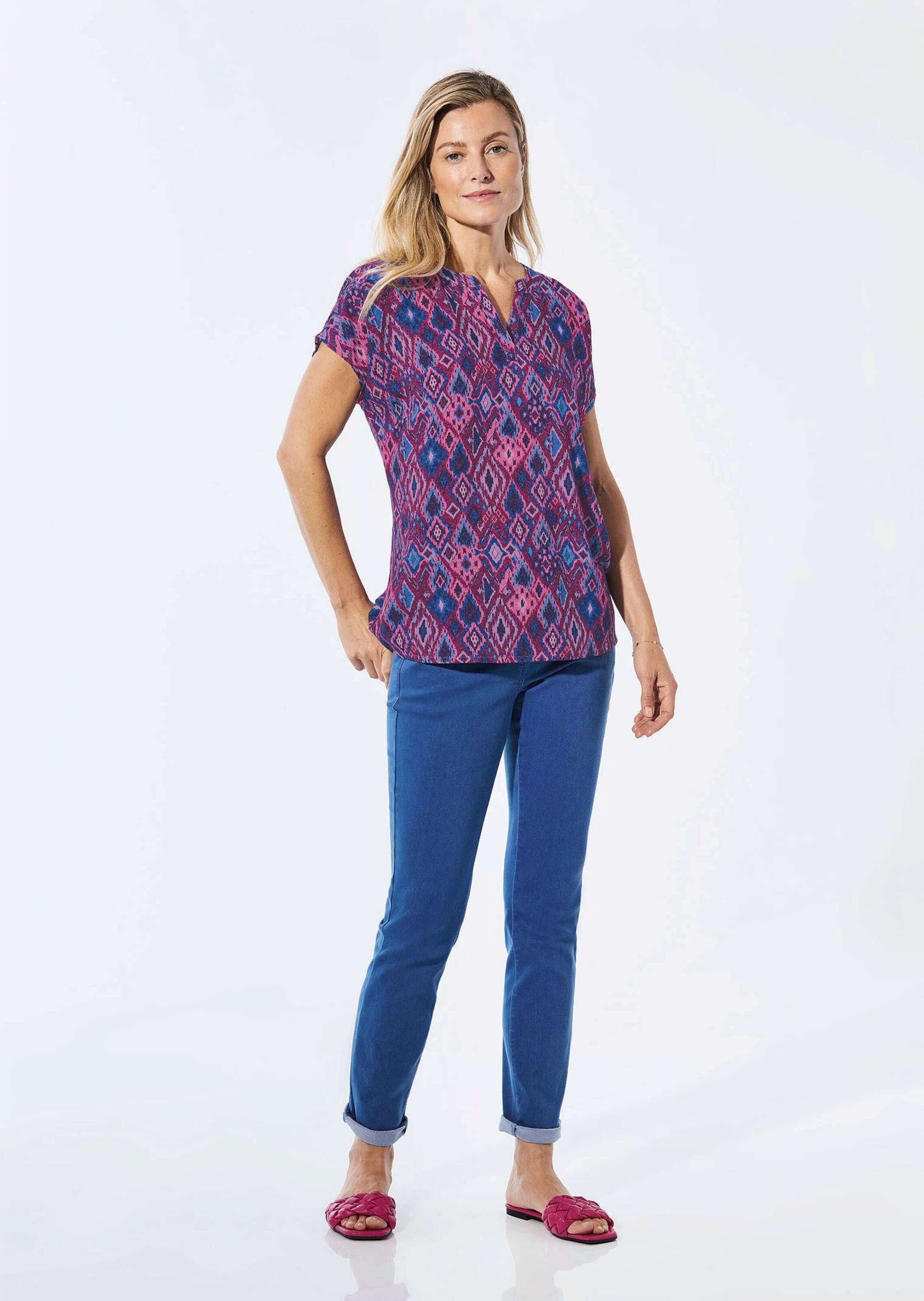 GOLDNER Schlupfbluse Bluse mit Tunika Ausschnitt günstig online kaufen