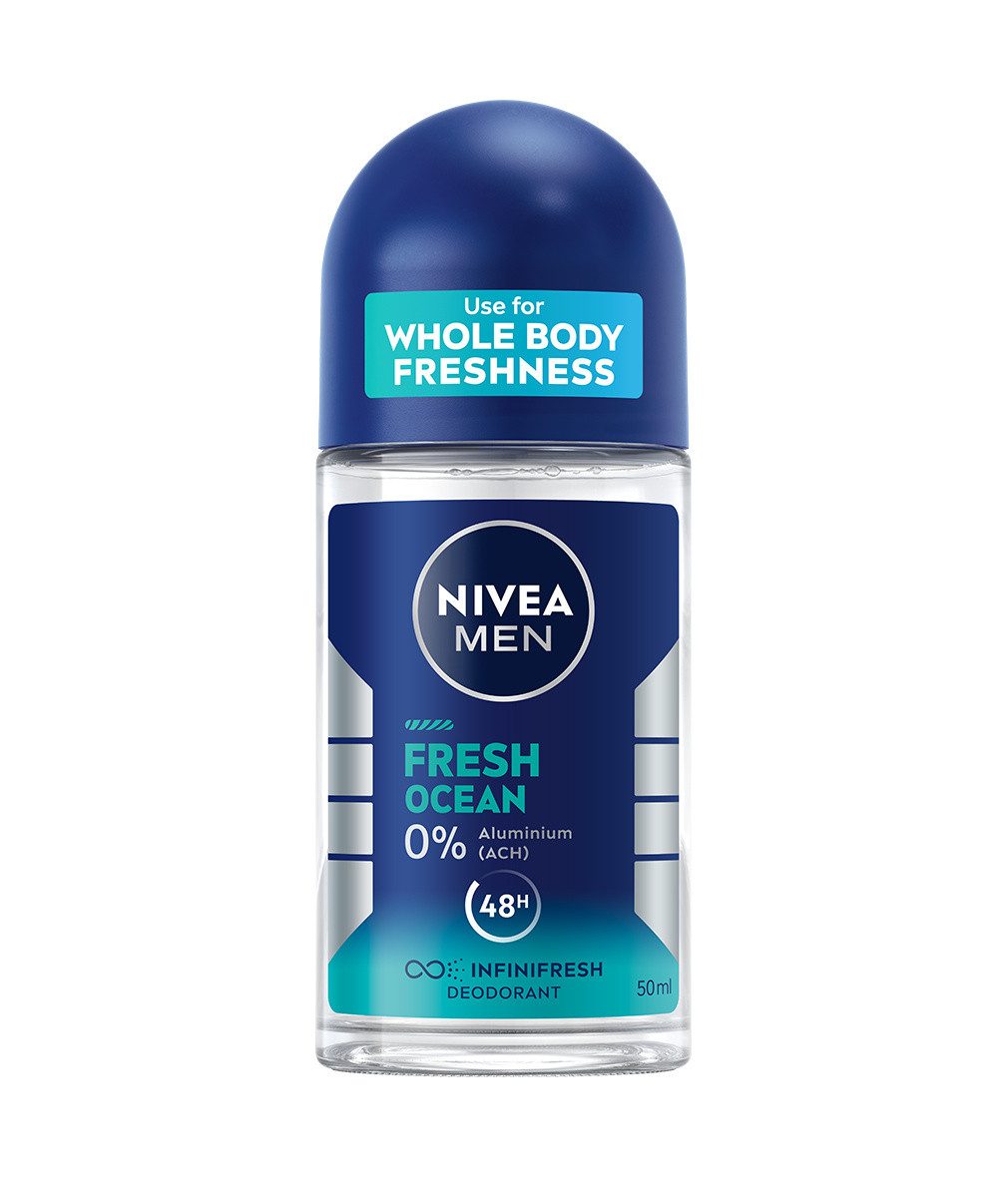 Nivea Men Deo-Roller Deodorant Fresh Ocean Deo Roll-On 6 x 50ml, 6-tlg.