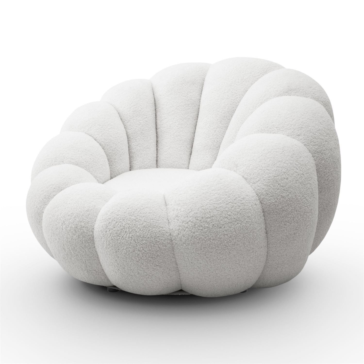 yourhouse24 Drehsessel ORIA, Boucle-Stoff, Sessel mit Fußstütze (Set, 2-St., Relaxsessel mit Hocker), 360° drehbar, Low-Seating