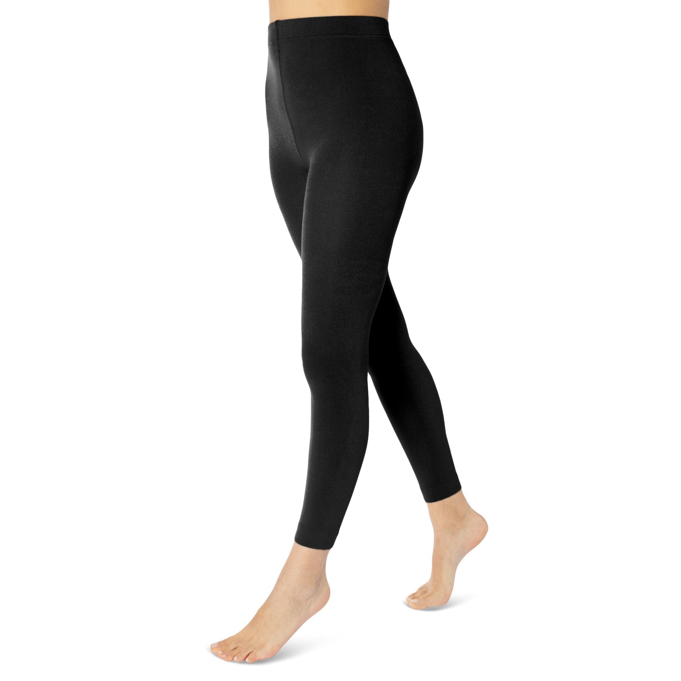 sockenkauf24 Thermoleggings Damen THERMO Leggings mit Innenfleece in vielen Farben (40-42, Schwarz) extra warm Winter Leggings, WP