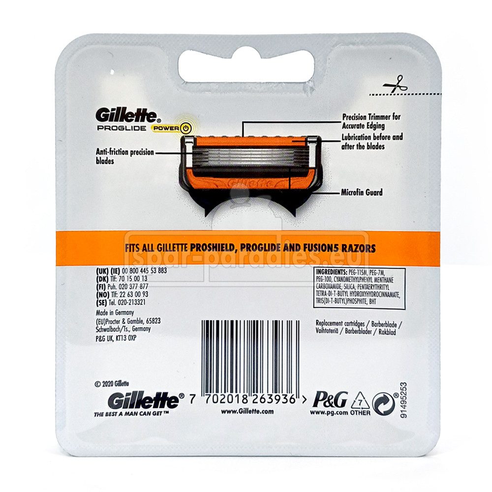 Gillette Rasierklingen Gillette ProGlide Power Rasierklingen, 8er Pack, 3-tlg., mit aufschäumenden Hautconditioner