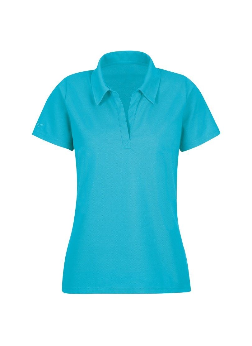 TRIGEMA Trigema azur ohne Poloshirt Poloshirt Knopfleiste