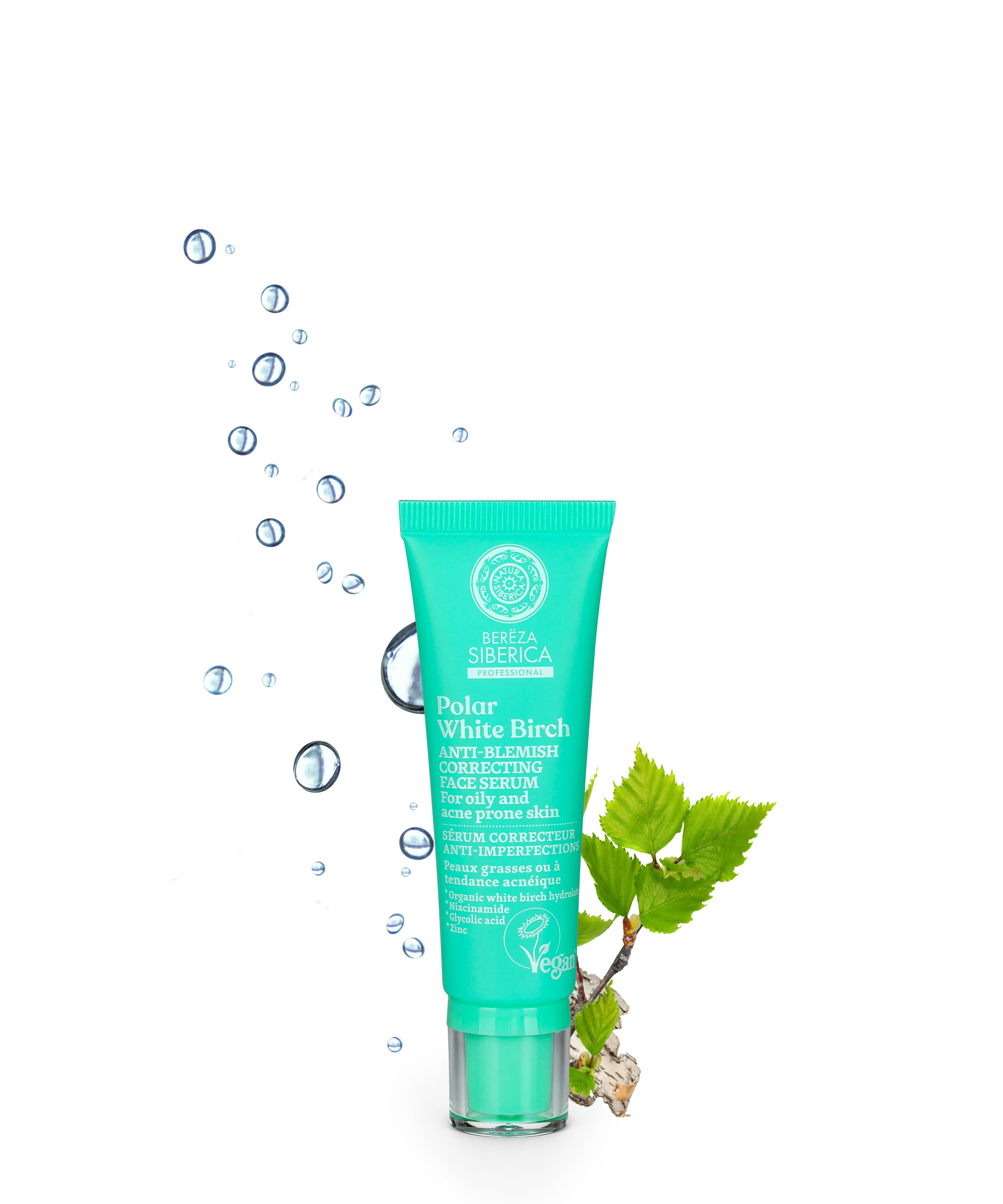 Natura Siberica Gesichtsserum Polar White Birch. Anti-blemish correcting Face Serum, 30 ml