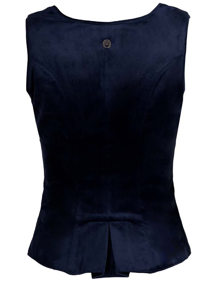 Spieth & Wensky Dirndltop Trachtenmieder Fliss dunkelblau