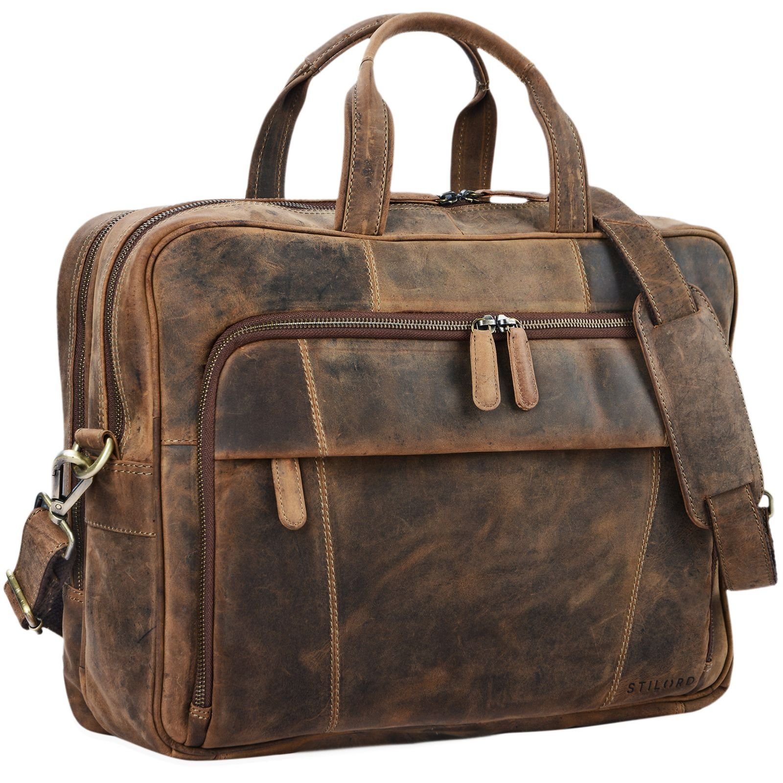 STILORD Laptoptasche "Jaron" Vintage Ledertasche Leder Herren Damen