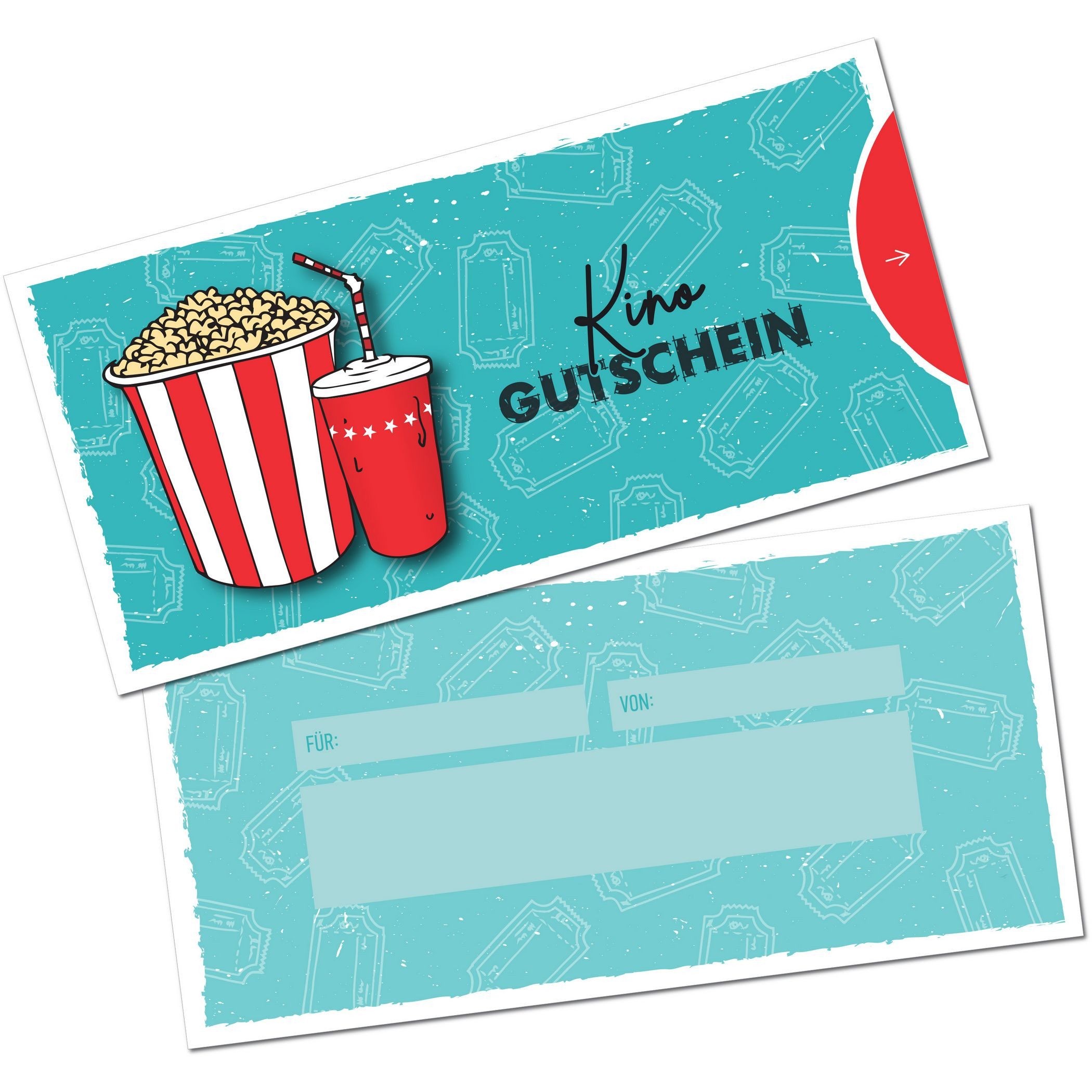 itenga Geschenkkarte itenga Geschenkgutschein handgezeichneter Look - Motiv KINO Postkarte