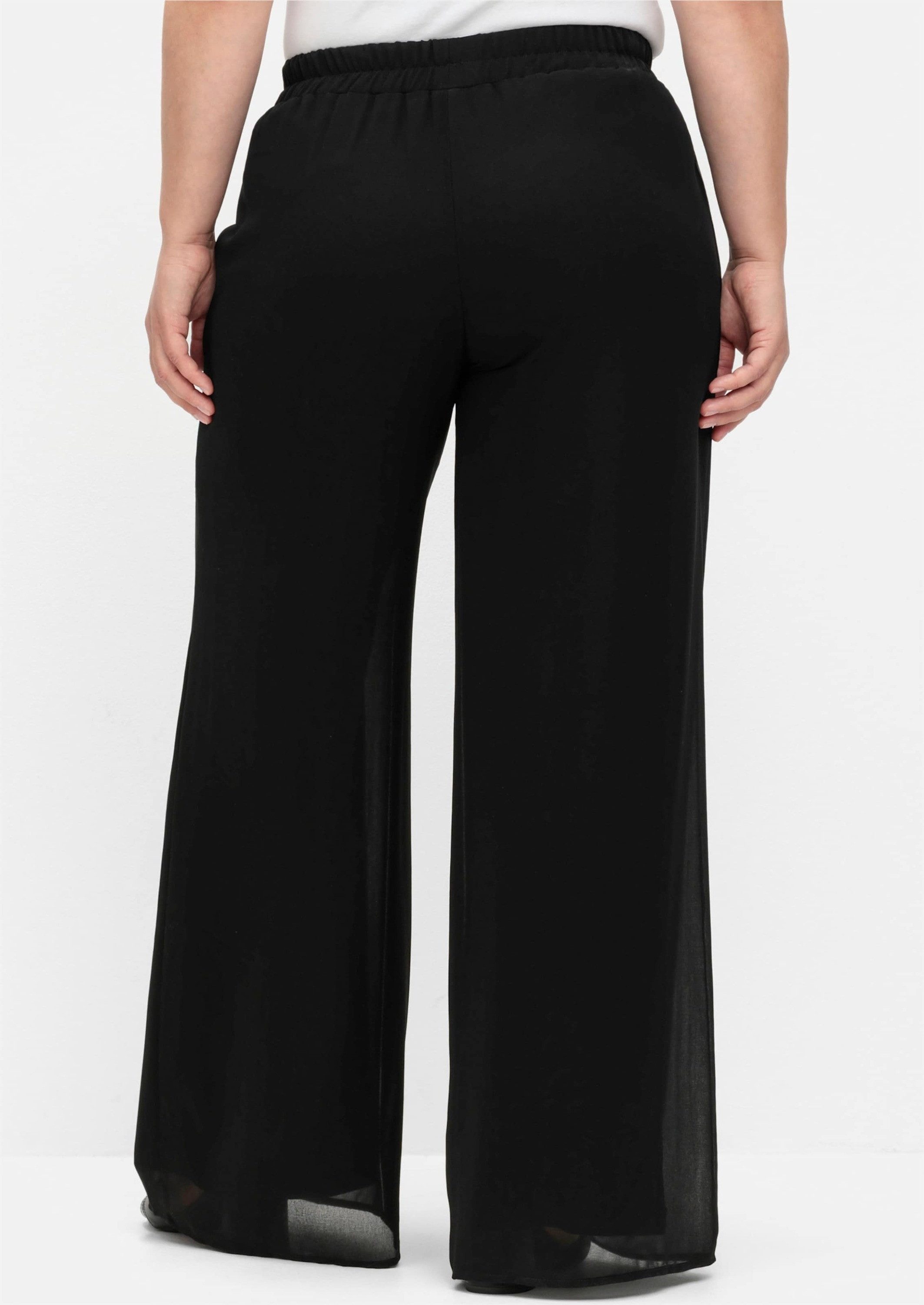 Sheego Jerseyhose Schlupfhose normal mit Chiffon im Lagenlook, gefüttert günstig online kaufen