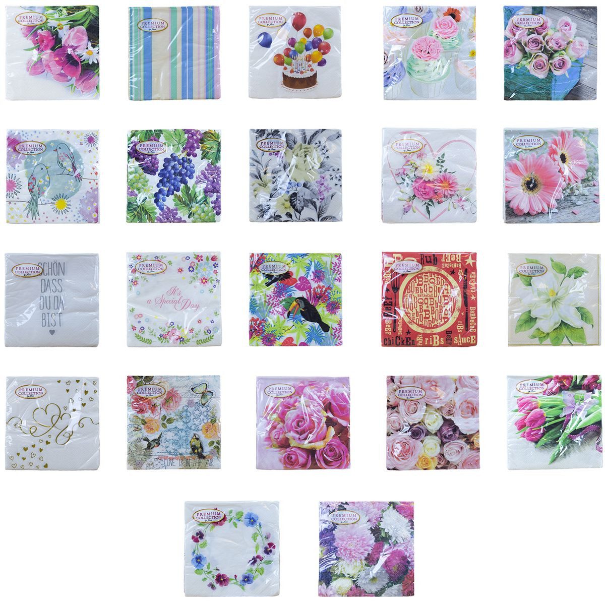 Jean Products Papierserviette Papierservietten 20 Stk. Papiertücher ca. 33 x 33 cm Servietten Papier, 3-lagig