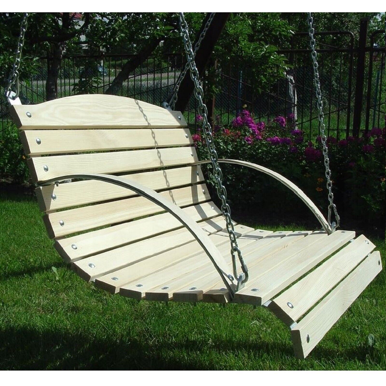 QLS Hollywoodschaukel, 3,00-Sitzer, Sitzbank für Gartenschaukel Schaukelbank 90 cm aus Holz Holzschaukel