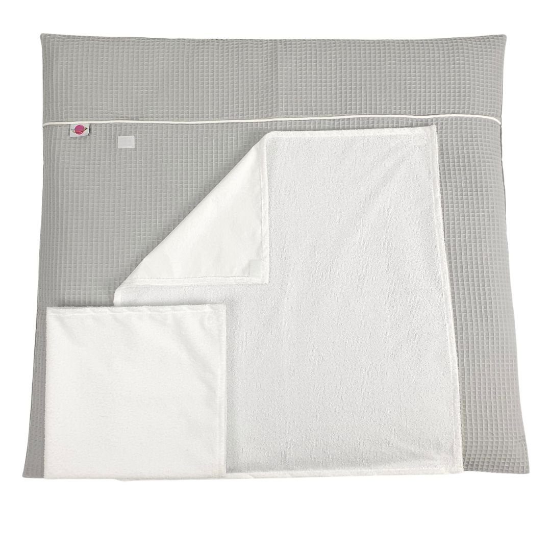 Babymajawelt Wickelauflage Stoff Wickelauflage Waffel Super Soft 70x75 cm, 3 Teile Unifarben (3 Teile, 3-tlg., Wickeltischauflage + 2 Frotteebezüge), Plastikfrei, Waschbar, Weich, Allergiker geeignet, Made in EU