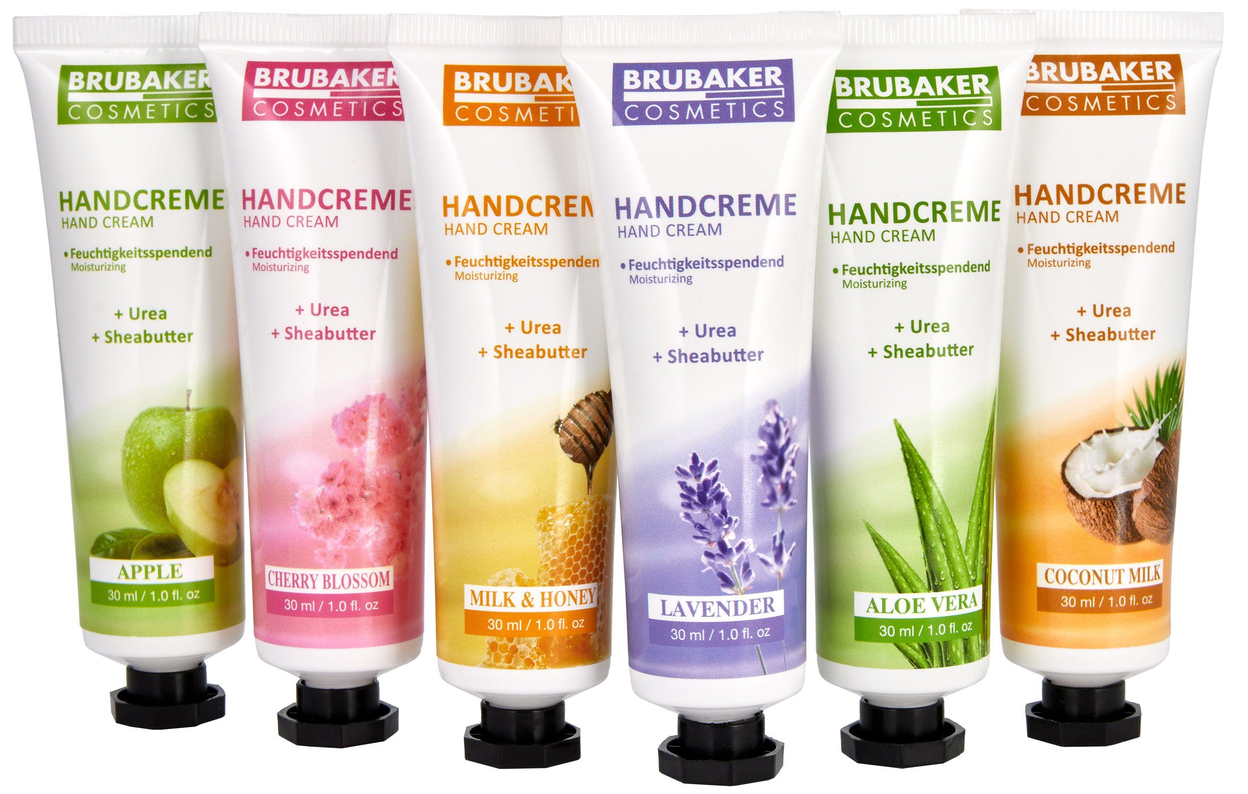 für und 6-tlg., Hände Handpflege Sheabutter mit Feuchtigkeitscreme Set Pflegecreme raue - rissige Cream - Geschenkset BRUBAKER für Männer, Handpflegecreme Frauen trockene und Hand Urea Geschenk feuchtigkeitsspendende Handcreme