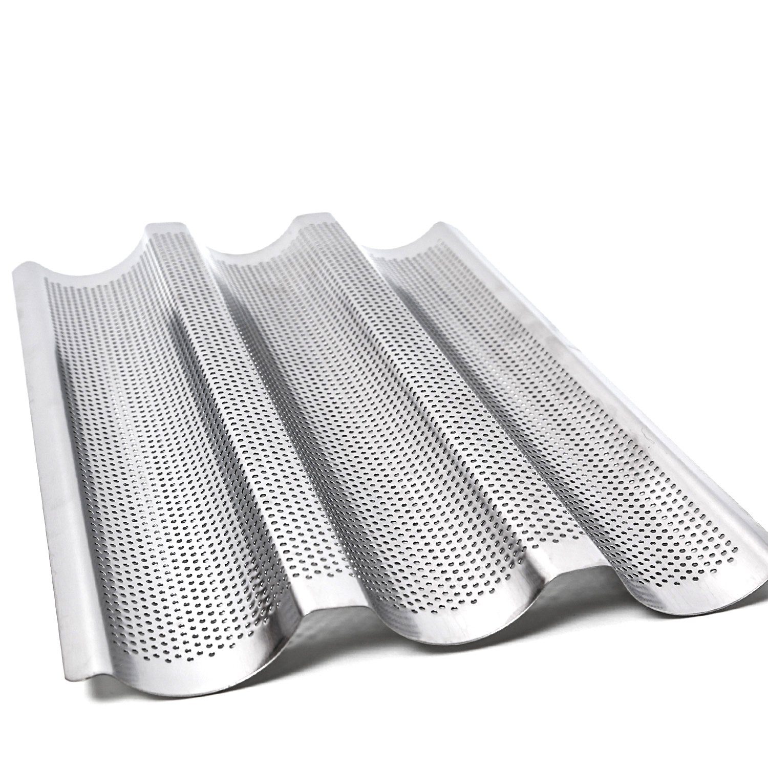 GAUMENKICK Baguetteblech Baguetteblech für 3 Brote Knoblauch-/Kräuterbaguette 38cm Edelstahl, Edelstahl