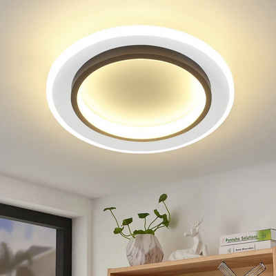Nettlife LED Deckenleuchte Flur Schwarz 3000K 16W/14W Deckenlampe Modern Deckenbeleuchtung, LED fest integriert, Warmweiß, Wohnzimmer Treppenhaus Schlafzimmer Küche